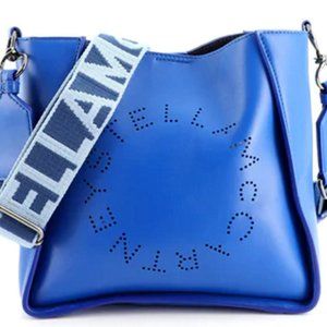 Stella McCartney Medium Logo Crossbody Bag Blue Gunmetal